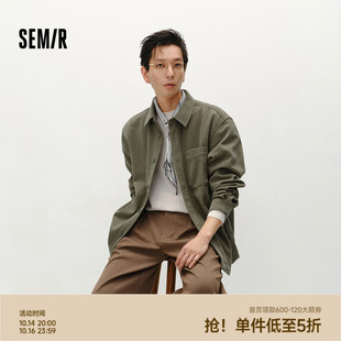 肌理感灯芯绒外套情侣格纹外穿式 男冬季 衬衣叠穿宽松 衬衫 森马长袖