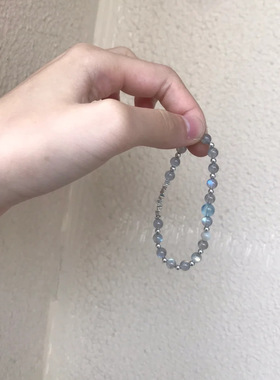 极细冷淡风女生ins手链水晶小众少女手串个性简约礼物不规则款