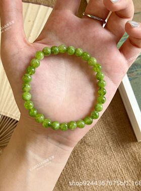 新中式橄榄玉石串珠手链小众高级感复古vintage国风玉髓叠戴手串