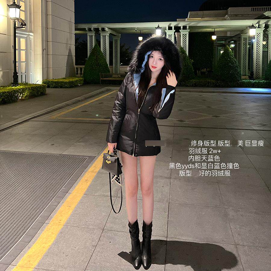 winemasnow黑色羽绒服