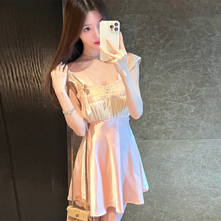 1930s 短 全网d家 长 三文鱼色气质裙 vintage连衣裙 Winema晓雪