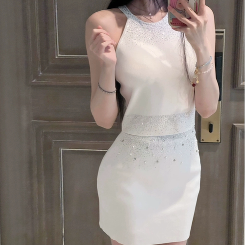 11.11Winema晓雪 超闪满天星 针织内搭 背心+短裙套装 夏天可单穿