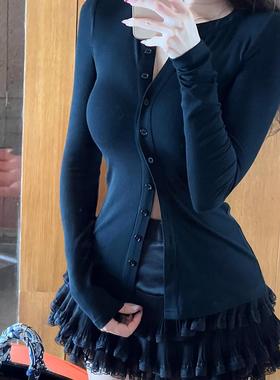 Winema晓雪 天鹅颈t0p1好看的基础款 双色 tee百搭长袖T恤女春夏