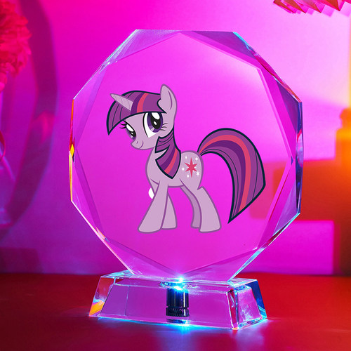 小马宝莉手办发光水晶摆件生日礼物紫悦小夜灯碧琪苹果嘉儿送同学