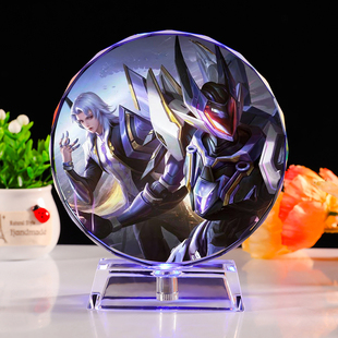 定制王者荣耀周边小乔杨玉环瑶遇见神鹿奕星发光水晶立牌摆件礼物