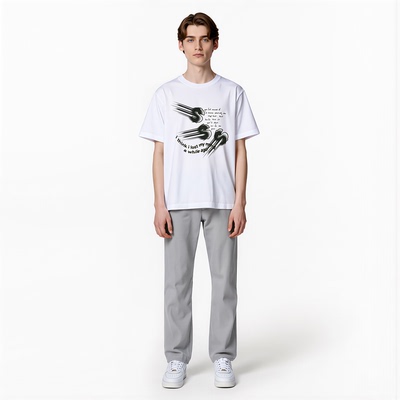 ADJN美式复古印花纯棉男T恤