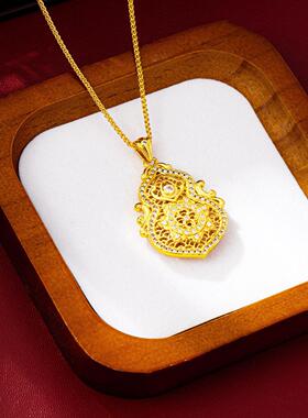 新中式镂空花丝镶钻葫芦项链