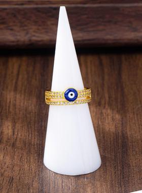 滴油恶魔之眼镶锆轻奢戒指