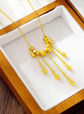 简约风猫眼串珠锁骨链女款