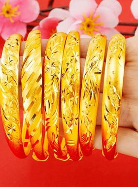 越南沙金古法仿黄金推拉镯