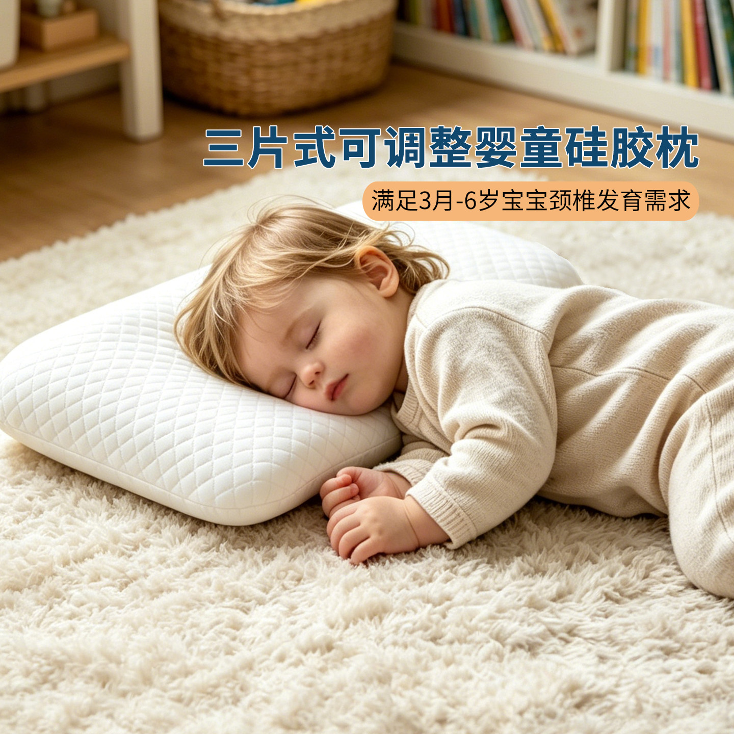 黛富妮儿童婴幼儿硅胶枕图片