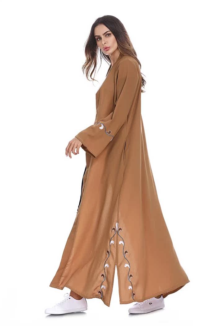 2018 Muslim dress abaya cardigan Arab Dubai Middle East Cardigan Embroidery Robein the Women's clothing/Boutique , Large size women  category - from Buy2taobao.com to provide professional Taobao agent buy service