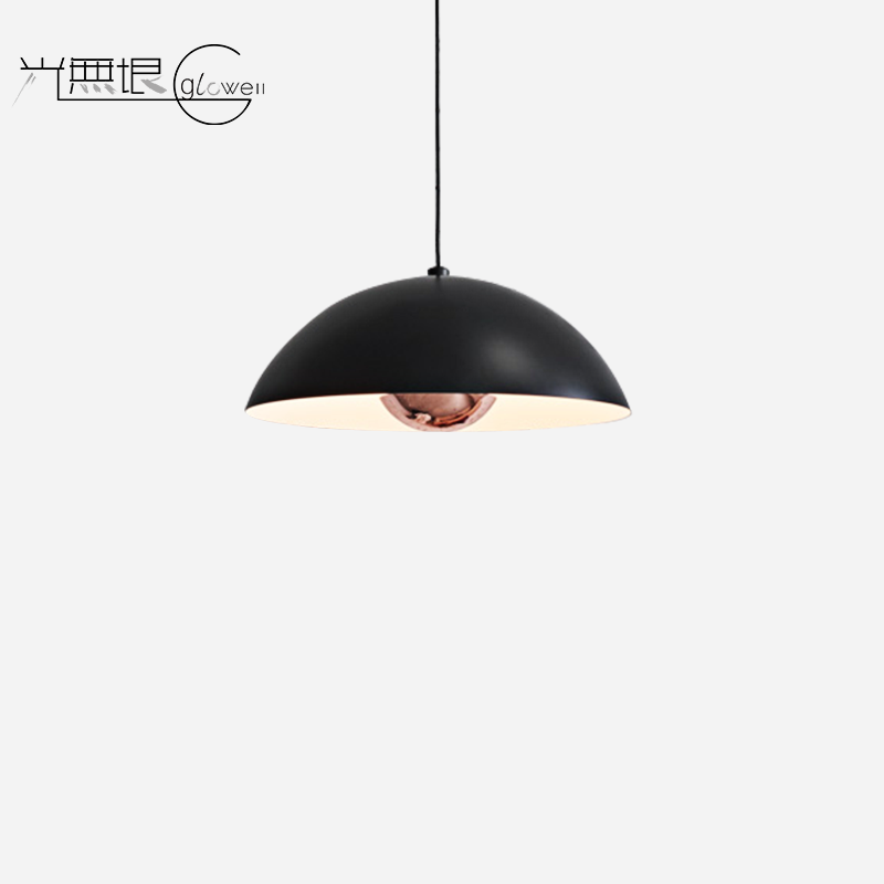 台湾seeddesign办公室书房餐厅吊灯现代简约LED单头复古工业黑色