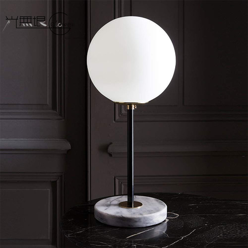 法国进口卧室客厅大理石玻璃台灯