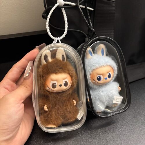 labubu4代mini拉布布保护壳4.0心底密码透明保护罩套硬壳防尘娃包