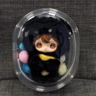 毛绒玩偶兔闪闪二代娃包保护套透明防尘收纳包10cm外出遛娃包痛包