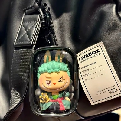 labubu海贼王遛娃包9cm盲盒泡泡玛特娃娃手办外出收纳展示保护套