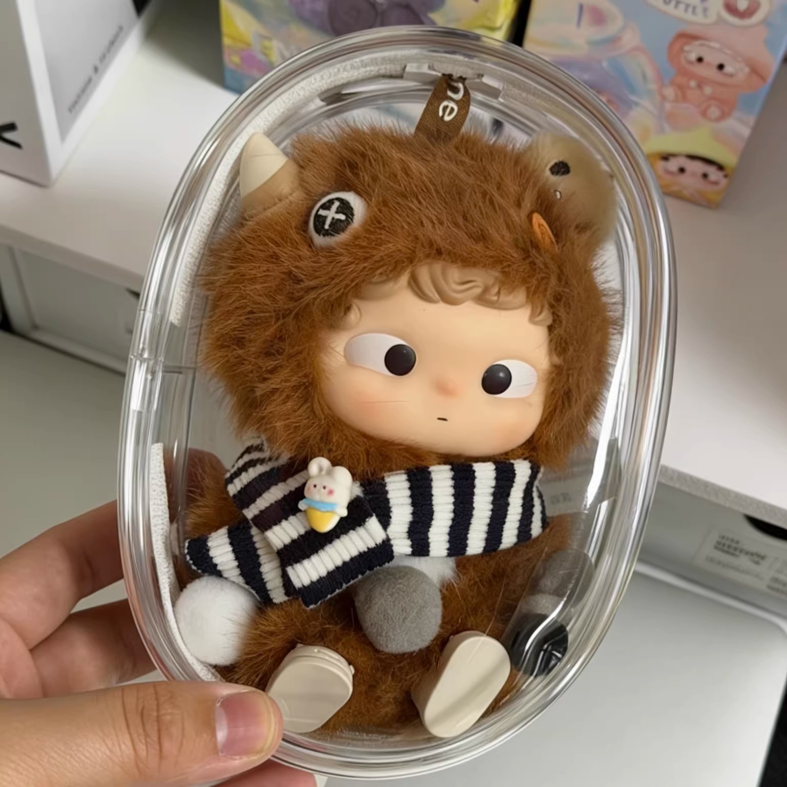 黑玩初遇漂浮瓶mini哦崽娃包侯明昊同款棉花娃保护套收纳痛包图片
