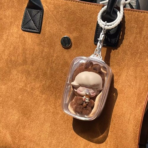 DIMOO迪士尼遛娃包盲盒泡泡玛特娃娃公仔手办展示挂件保护套10cm