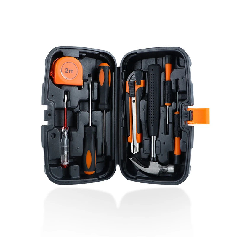 家用车用五金工具箱9件套 小型多功能组合工具维修手动工具套装