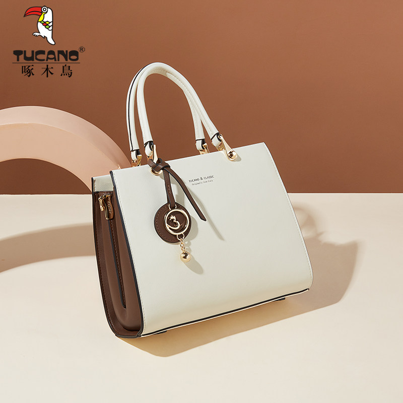 啄木鸟2023新款休闲百搭真皮手提女包送妈妈包高级感大气斜挎单肩