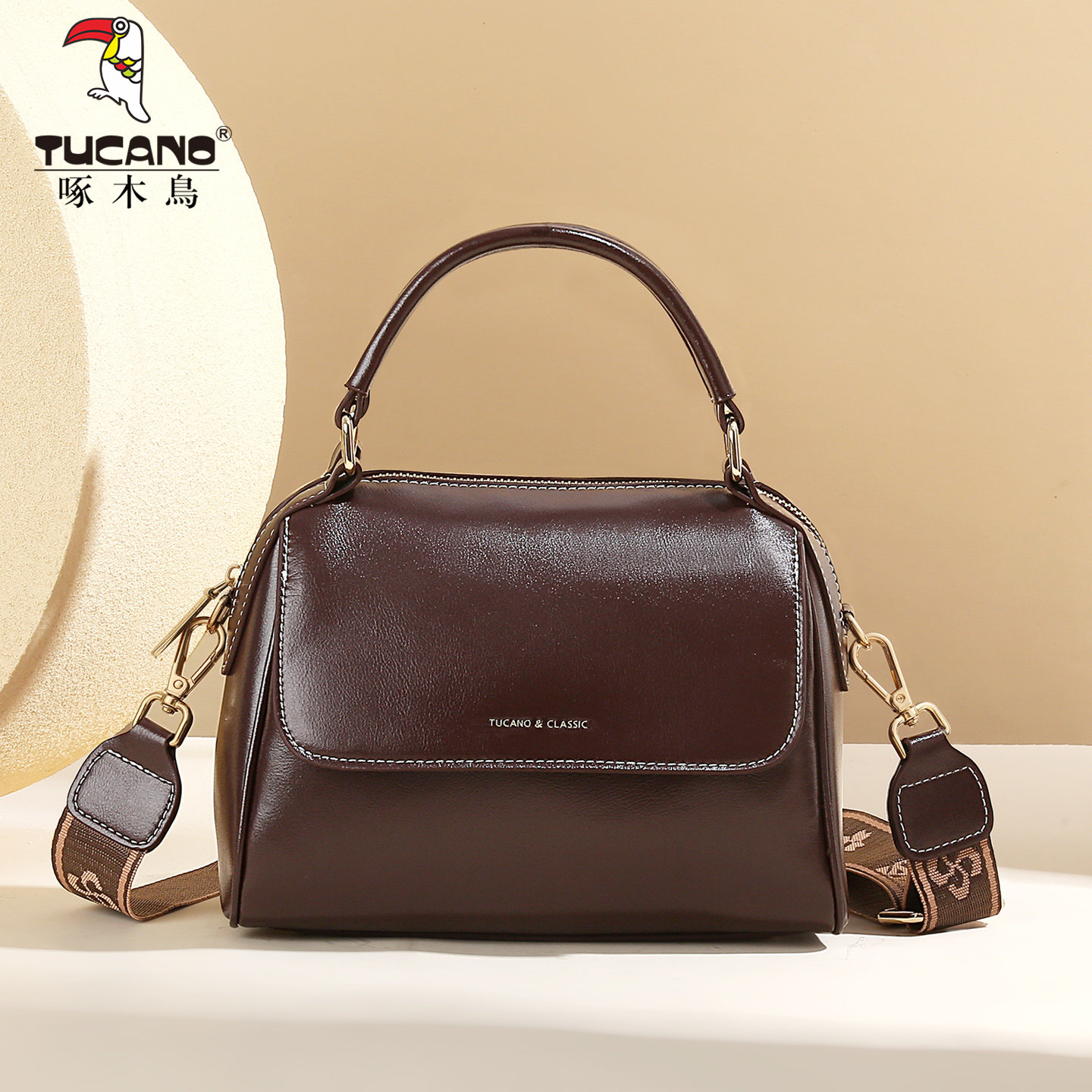 啄木鸟女包2025新款高级感复古时尚轻奢手提小方包宽肩带斜挎单肩