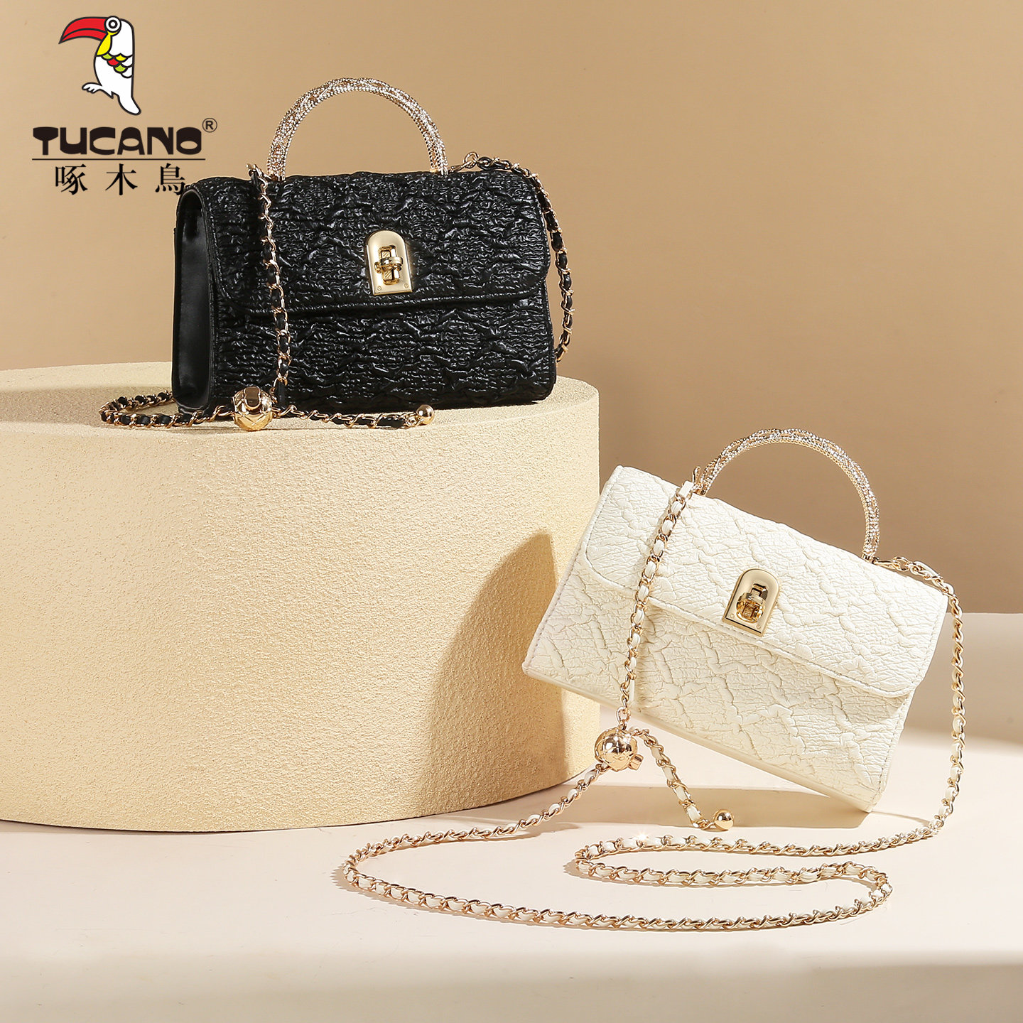 啄木鸟包包女式2026新款褶皱通勤包轻奢小众高级感手提小方包斜挎,箱包皮具/热销女包/男包,小方包,淘宝优惠券,粉丝福利购,淘宝优惠卷