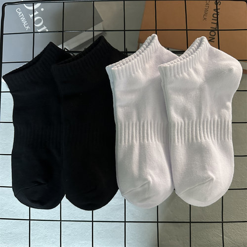 男女纯棉黑白色夏季短袜