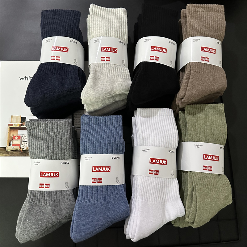 黑白纯色毛巾底篮球运动袜