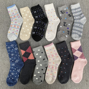 8双25元 加厚保暖中筒长袜女士袜 超厚毛圈女袜全毛巾长袜子秋冬季