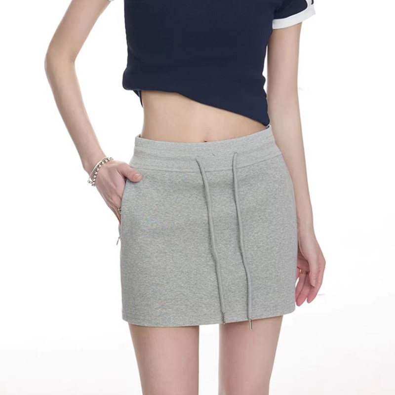 大码灰色运动a字半身裙女夏2026新款胖妹妹高腰mm显瘦包臀短裙裤