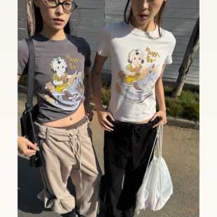 短袖 SANSIS 基础圆领修身 open小小y T恤 顶up