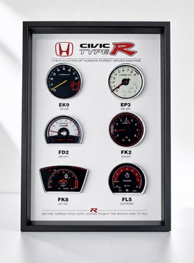 本田Civic Type R仪表盘进化相框车迷礼物汽车文化装饰画桌面摆件