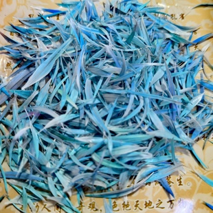 点翠工艺天然虎皮鹦鹉蓝片羽毛已上浆防水仿点翠DIY材料基地自产