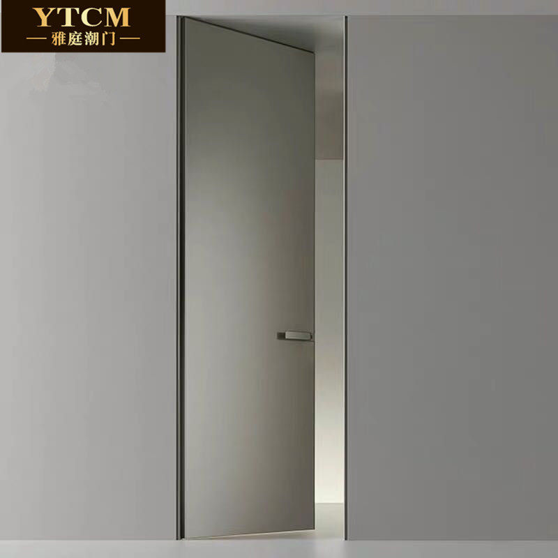 白色北欧现代实木门意式轻奢卧室门极简窄边门实木复合门静音房门