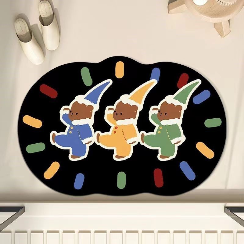 元气波点猫软硅藻泥卫生间吸水地垫浴室防滑垫入户门垫厕所脚垫,居家布艺,家用脚垫,淘宝优惠券,粉丝福利购,淘宝优惠卷