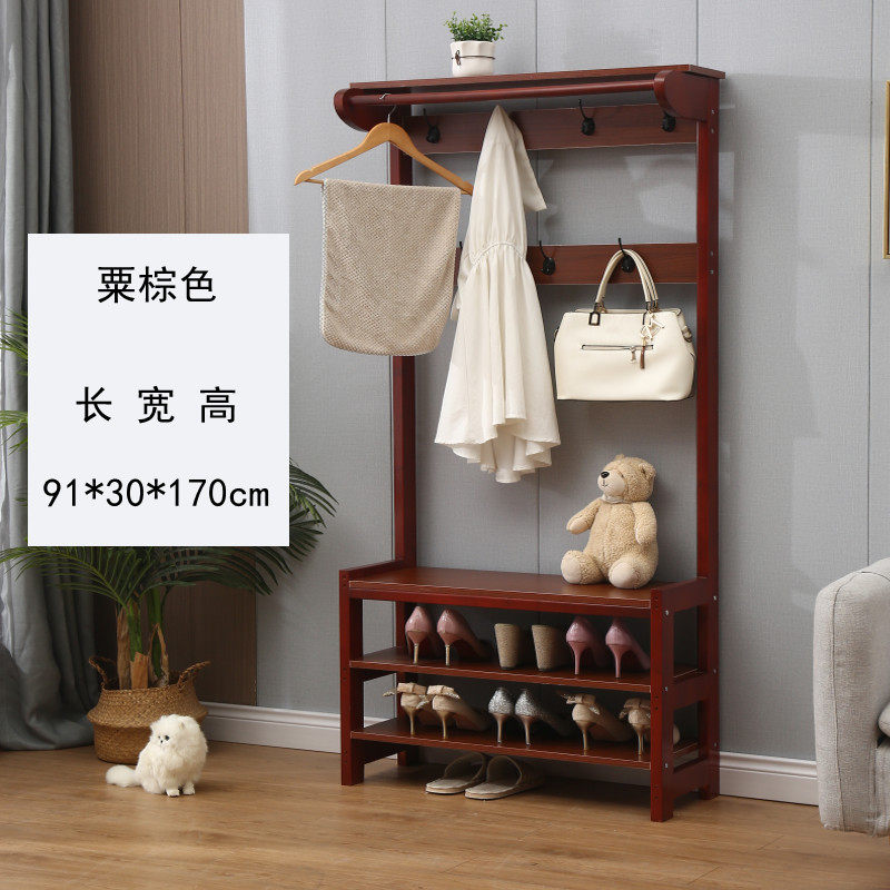 衣帽架换鞋凳一体实木组合落地挂衣架玄关多功能鞋架简约门口家用,住宅家具,衣帽架,淘宝优惠券,粉丝福利购,淘宝优惠卷