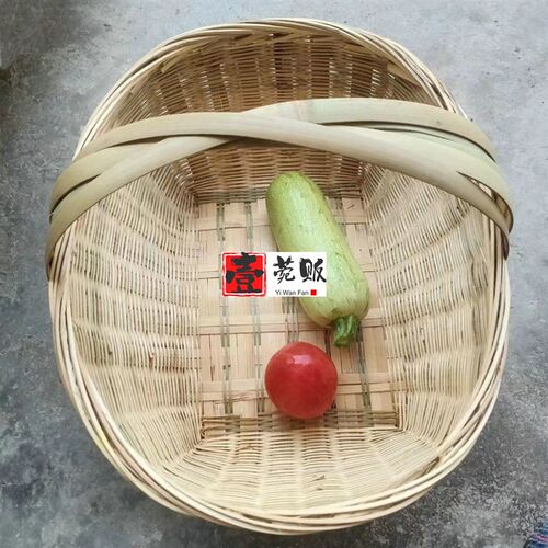 农村家用竹编篮手提买菜篮子手工编织鸡蛋篮圆形竹篮水果收纳篮筐