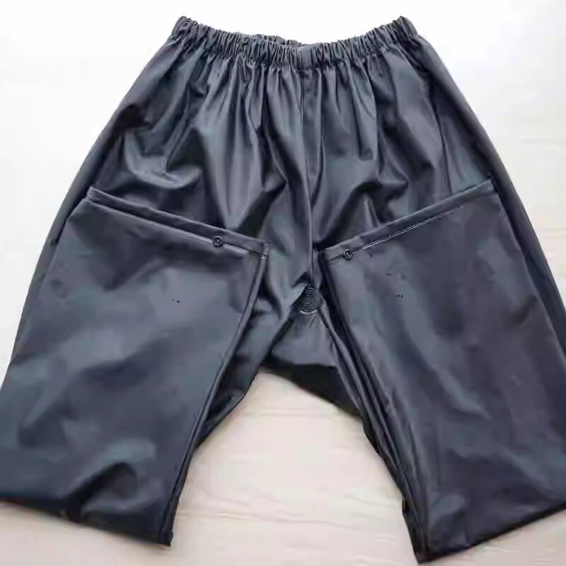 雨裤男下半身防暴雨加肥加大防水外卖骑手专用雨裤口袋加厚牛筋