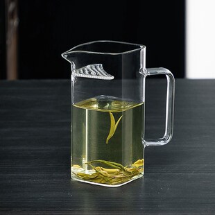玻璃公道杯月牙壶过滤一体分茶器茶水分离杯加厚耐热功夫茶具配件