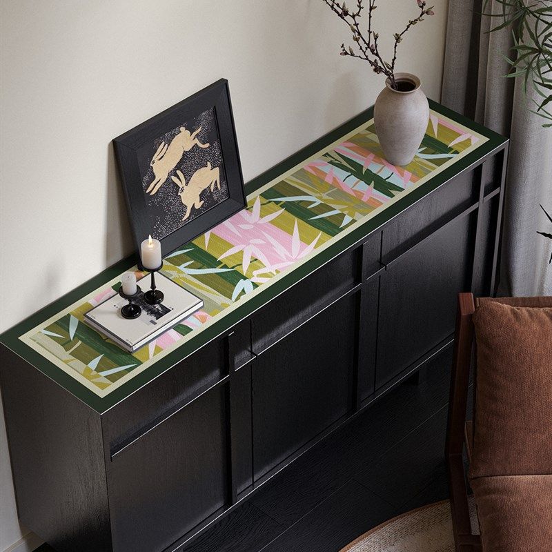 竹斓轩中古诧寂边柜垫长条桌布电视柜台面保护桌垫防水防尘抽屉垫,居家布艺,桌布,淘宝优惠券,粉丝福利购,淘宝优惠卷