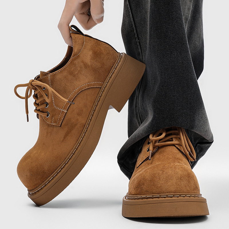 FDCP品牌内增高7cm大黄鞋男秋冬米奇大头百搭德比鞋