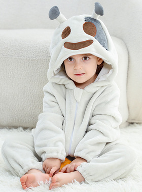 michley新款儿童连体衣万圣节节日衣服圣诞连体衣法兰绒爬服