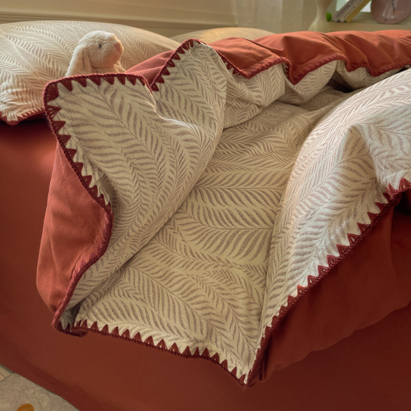 纯棉高级四件套100全棉磨毛加厚冬季床上被套床笠床单宿舍三件套4