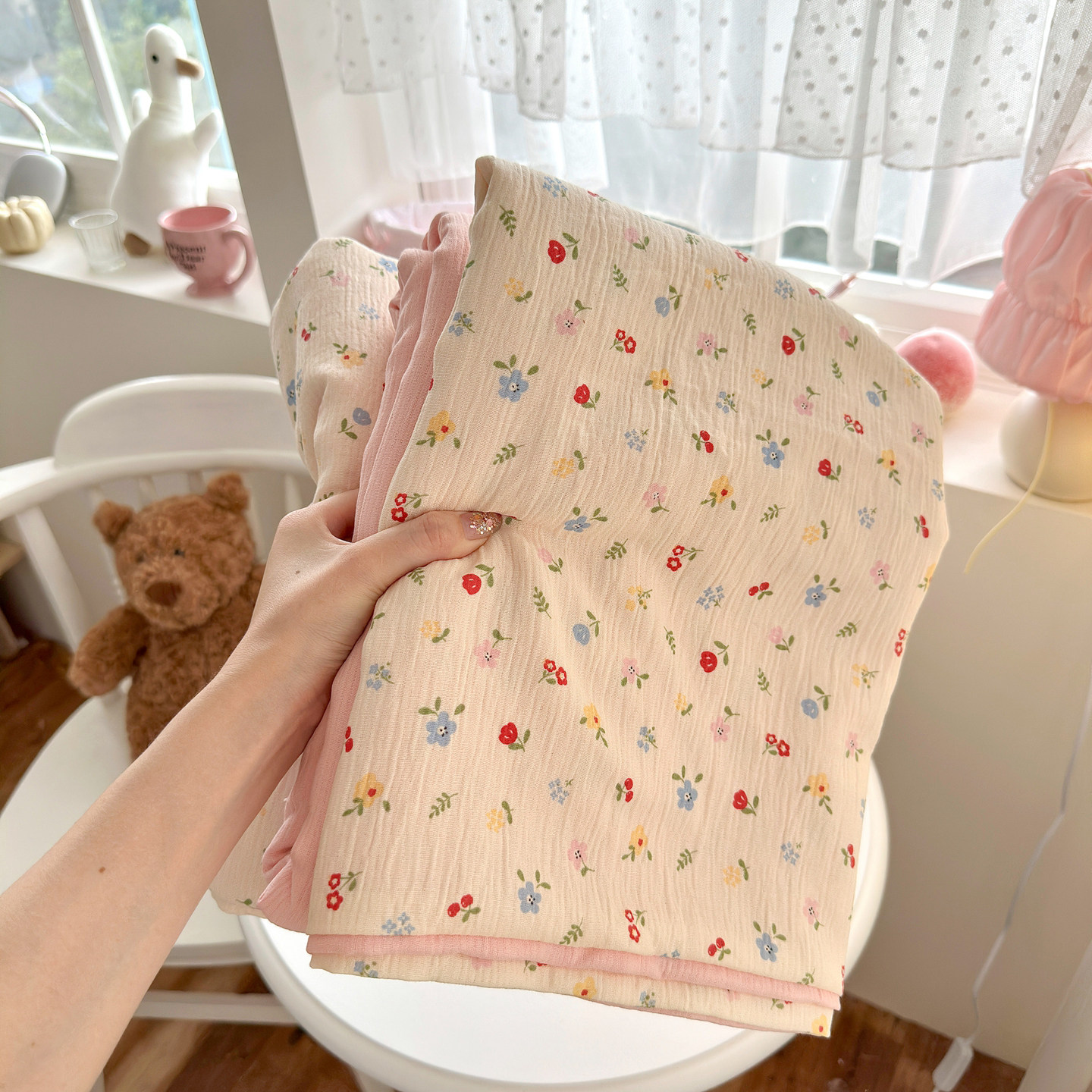 A类床上四件套纯棉全棉小清新单件被套罩床单床笠学生宿舍三件套4