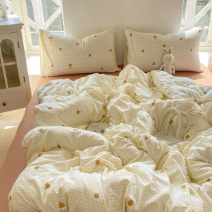 A类母婴级全棉针织双层纱四件套纯棉床单宿舍三件套2025被套被罩4