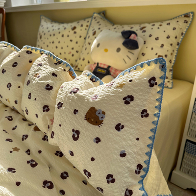 A类双层纱布四件套纯棉全棉2026新款单件被套学生宿舍床单三件套4