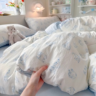 A类被套单件双层纱180x200x230被罩四件套纯棉全棉150床单三件套4