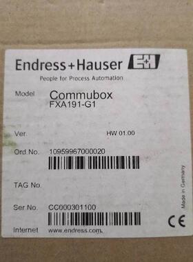 E+H FXA191-G1 恩德斯豪斯全新Hart通讯接口模块 Commubox FXA191
