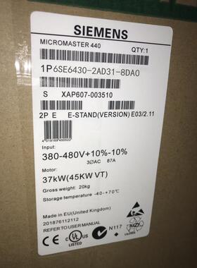 MM420变频器18.5KW 3AC380-480V 6SE6430-2AD31-8DA0